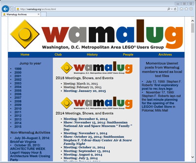 Site design as of January 27, 2015.